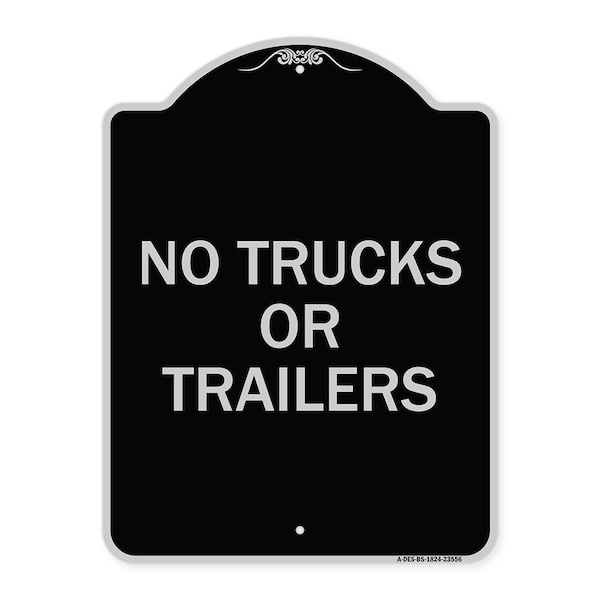 Signmission No Trucks or Trailers Heavy-Gauge Aluminum Architectural Sign, 24" H, BS-1824-23556 A-DES-BS-1824-23556 - main